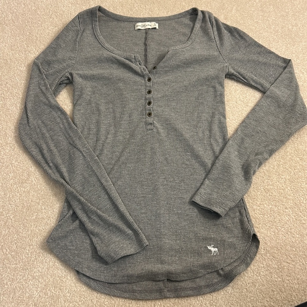 gray henley abercrombie & fitch